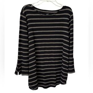 J. Jill Striped Top Women’s Small Black & White Pima Cotton